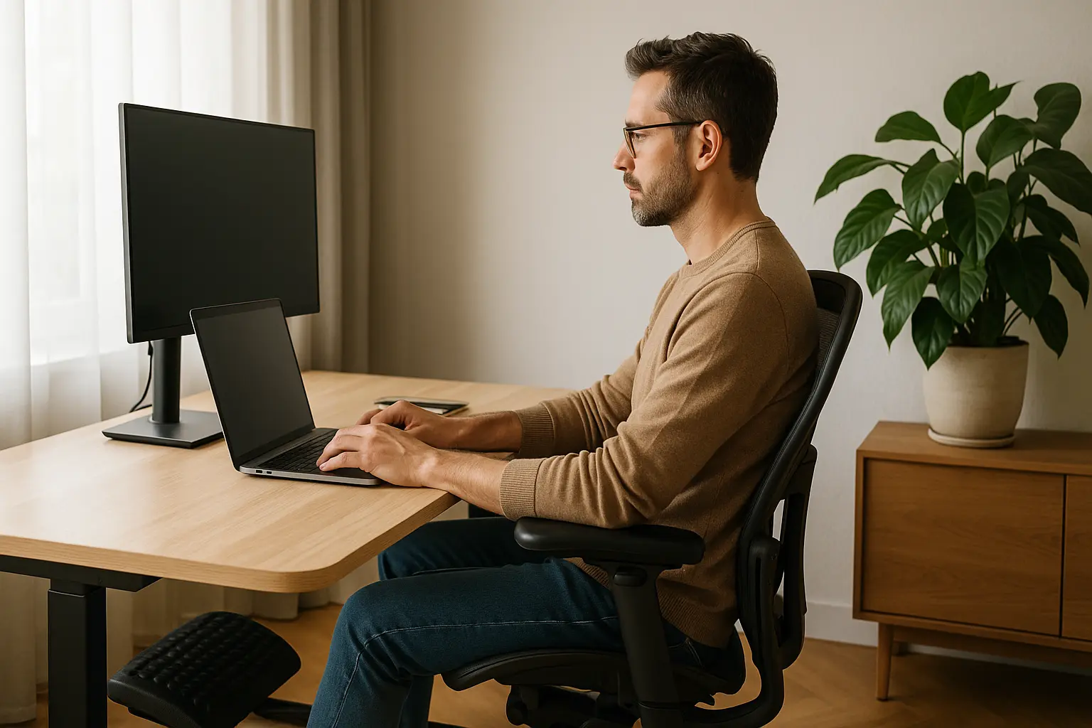 Kręgosłup w pracy zdalnej: ergonomia domowego biura